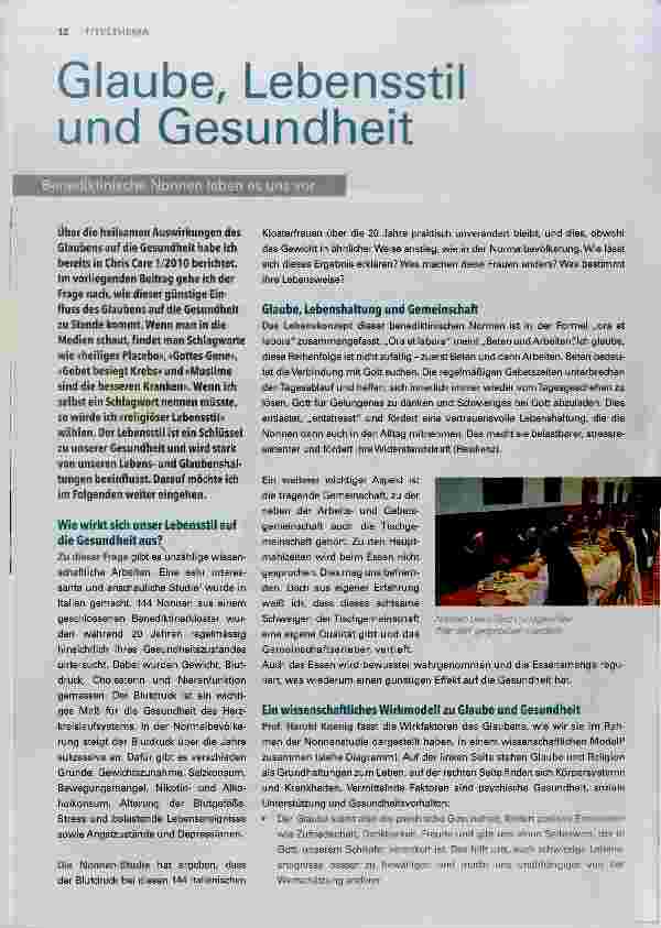 Vorschauseite 1: Glaube, Lebensstil und Gesundheit