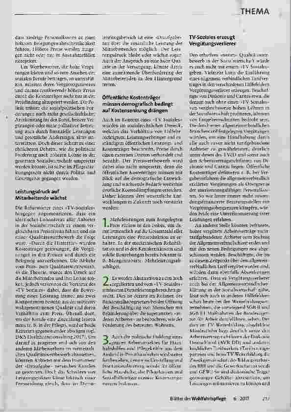 Vorschauseite 2: »TV-Soziales« Irrweg oder Chance zu guter Bezahlung in der Sozialwirtschaft?