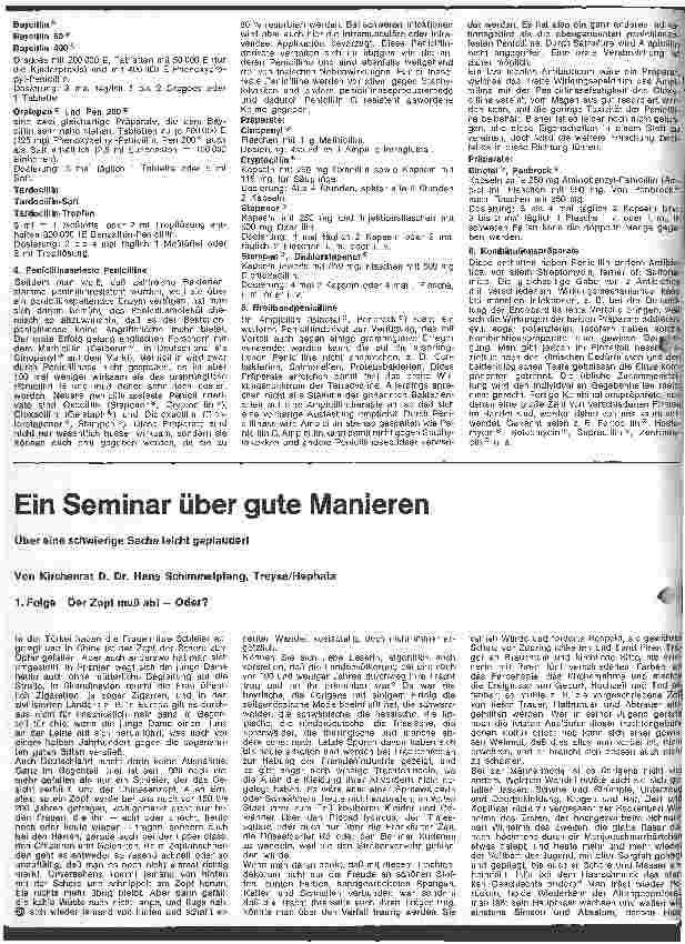 Vorschauseite 3: Kleine Arzneimittelkunde für die Schwester 16. Folge: Antibiotica und Chemotherapeutica