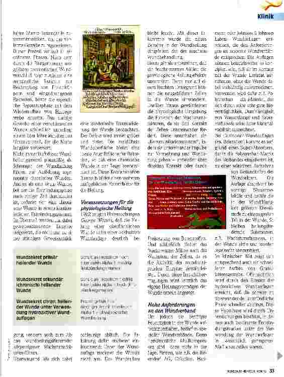 Vorschauseite 2: Vom Aberglauben zum High-Tech-Verband Neues in der Ulcus-cruris-venosum-Behandlung