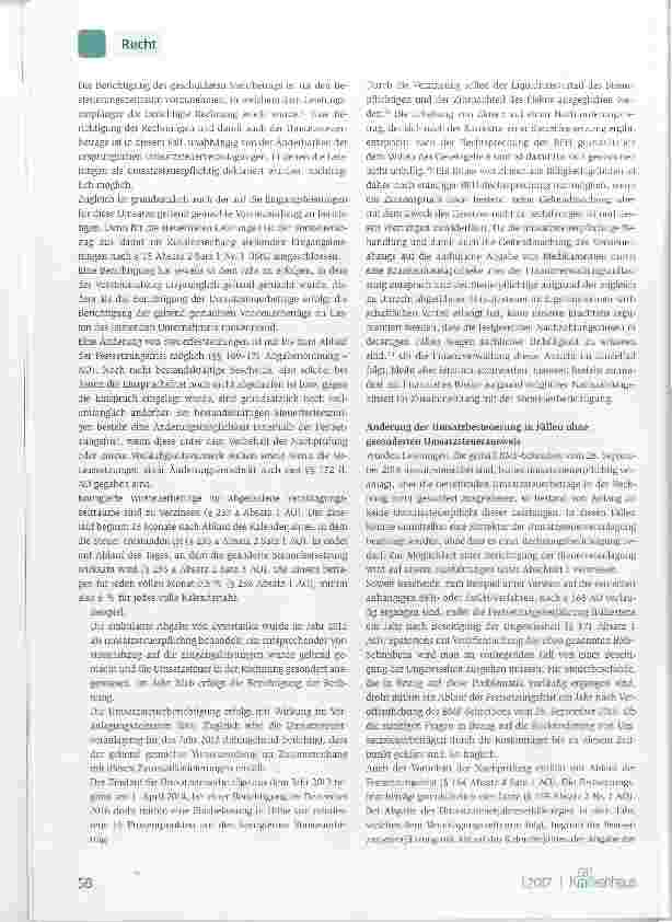 Vorschauseite 2: Fristund Zinsrisiken bei der Änderung der Umsatzbesteuerung für die ambulante Abgabe von patientenindividuellen Zubereitungen