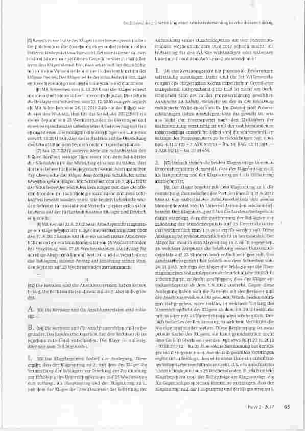 Vorschauseite 3: Befristung einer Arbeitszeiterhöhung in erheblichem Umfang