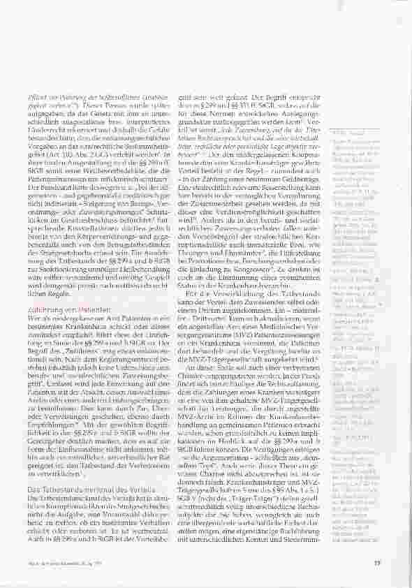 Vorschauseite 2: Niedergelassener Arzt im Krankenhaus: Auslegung der §§ 299a und 299 b StGB