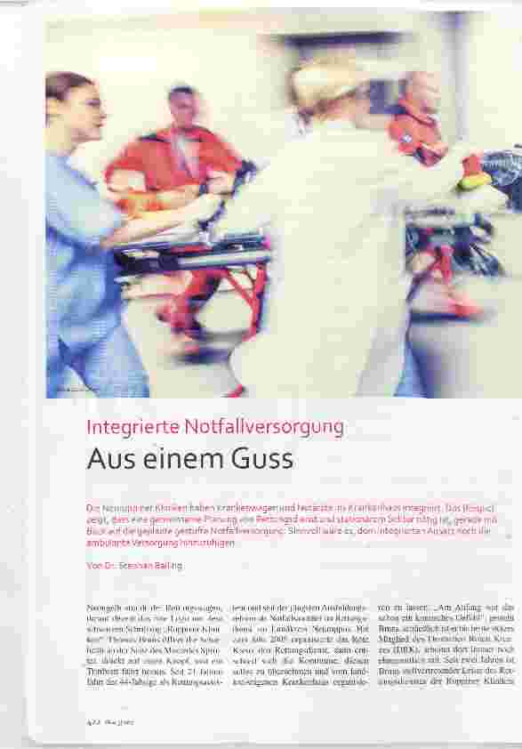 Vorschauseite 1: Integrierte Notfallversorgung Aus einem Guss