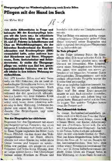 Vorschauseite 1: Pflegen mit der Hand im Sack Übergangspflege zur Wiedereingliederung nach Erwin Böhm