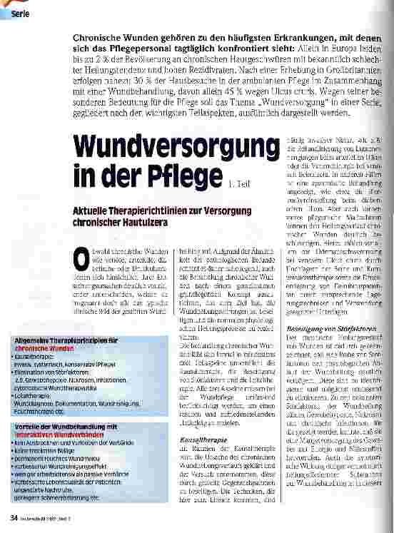 Vorschauseite 1: Wundversorgung in der Pflege Aktuelle Therapierichtlinien zur Versorgung chron. Hautulzera