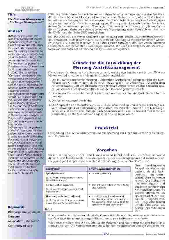 Vorschauseite 2: Die Outcome Messung Austrittsmanagement