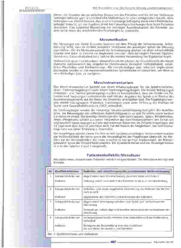 Vorschauseite 3: Die Outcome Messung Austrittsmanagement