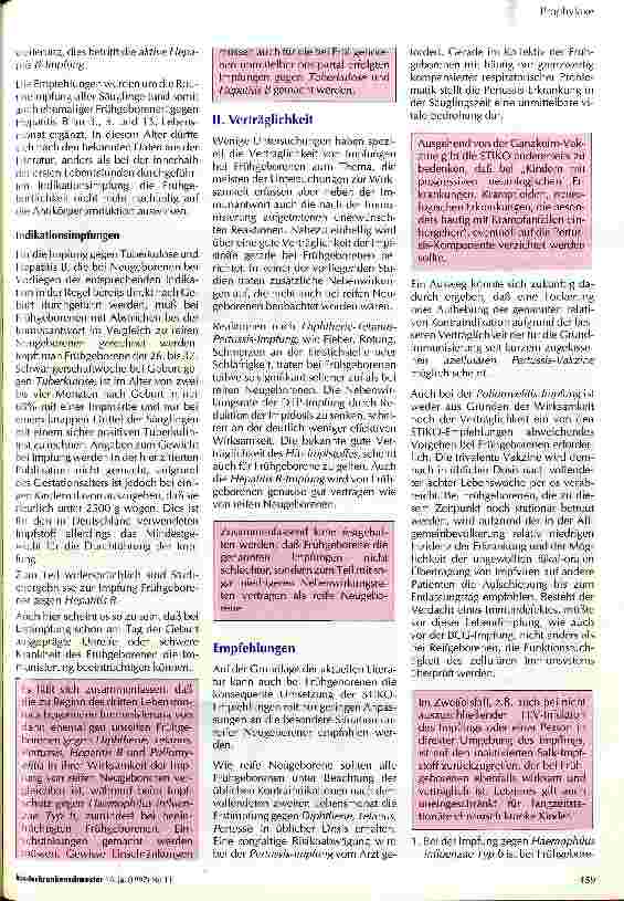 Vorschauseite 2: Impfungen von extrem kleinen Frühgeborenen in Klinik und Praxis