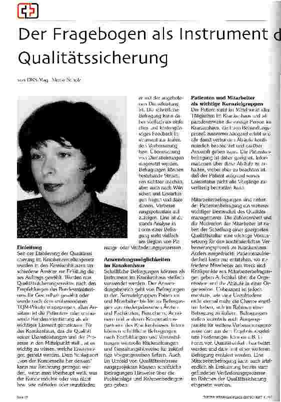 Vorschauseite 1: Der Fragebogen als Instrument der Qualitätssicherung