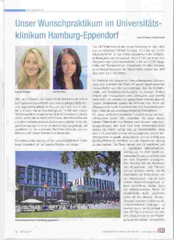 Vorschauseite 1: Unser Wunschpraktikum im Universitätsklinikum Hamburg-Eppendorf