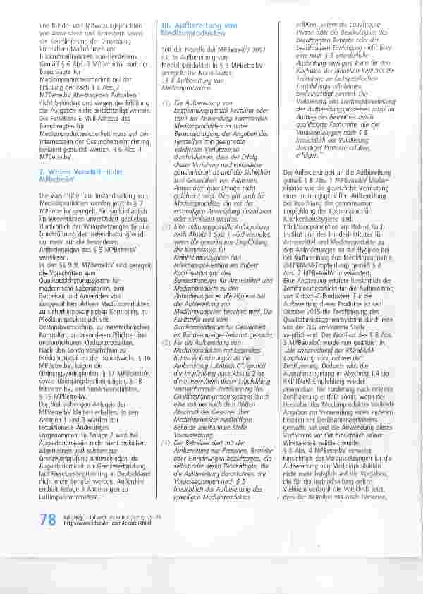 Vorschauseite 4: Änderungen der Medizinprodukte-Betreiberverordnung 2017