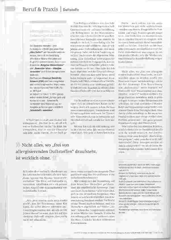 Vorschauseite 3: Vielfältige Chemikalienunverträglichkeit Wenn Düfte krank machen