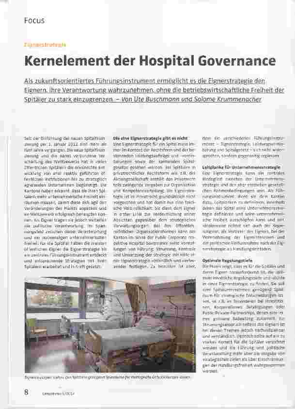 Vorschauseite 1: Kernelement der Hospital Governance