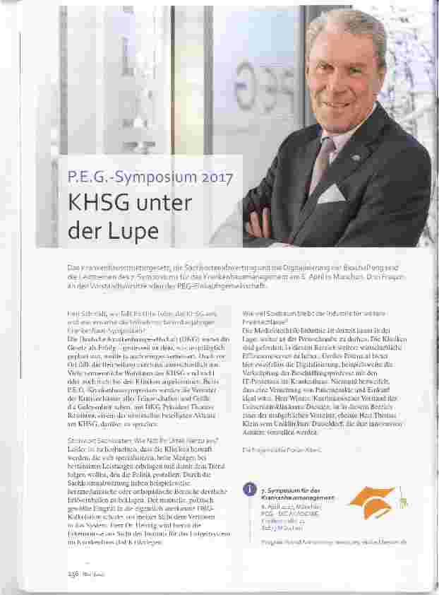 Vorschauseite 1: P.E.G.-Symposium 2017 KHSG unter der Lupe