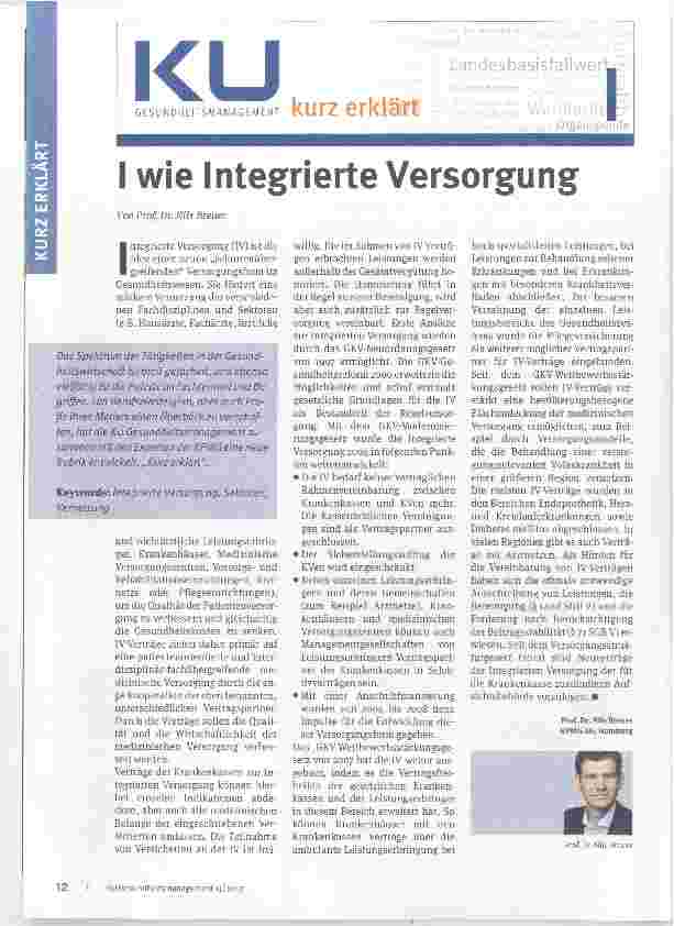 Vorschauseite 1: I wie Integrierte Versorgung