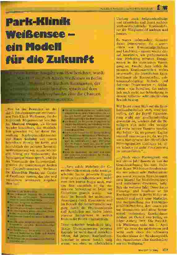 Vorschauseite 1: Park-Klinik Weißensee - ein Modell für die Zukunft