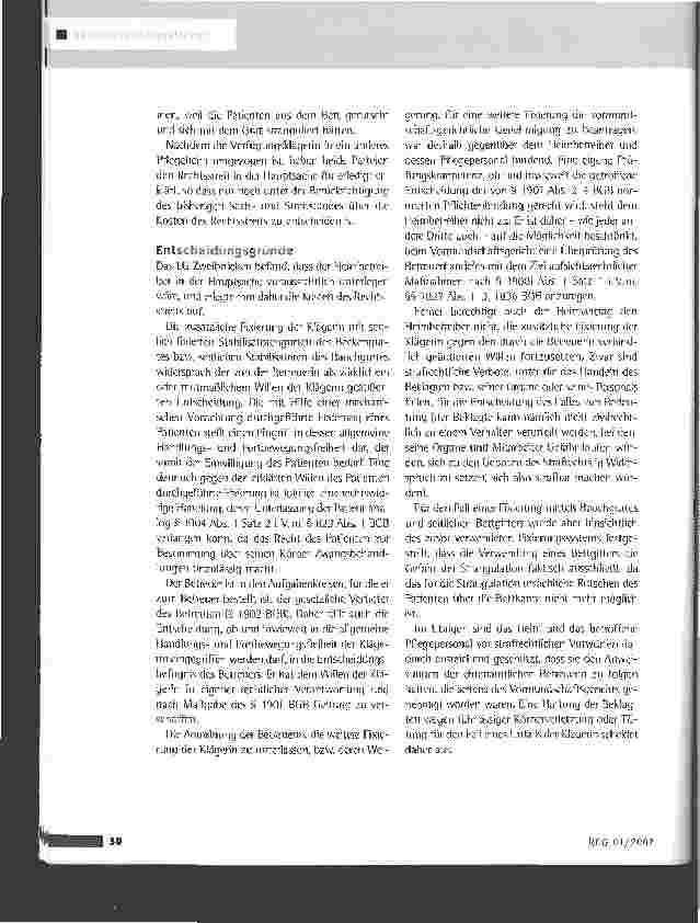Vorschauseite 2: Fixierungsmaßnahmen gegen den Willen des Betreuers