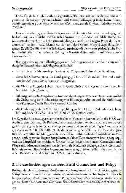 Vorschauseite 3: Reflexionen zur Lehrerinnenbildung im Berufsfeld Gesundheit und Pflege
