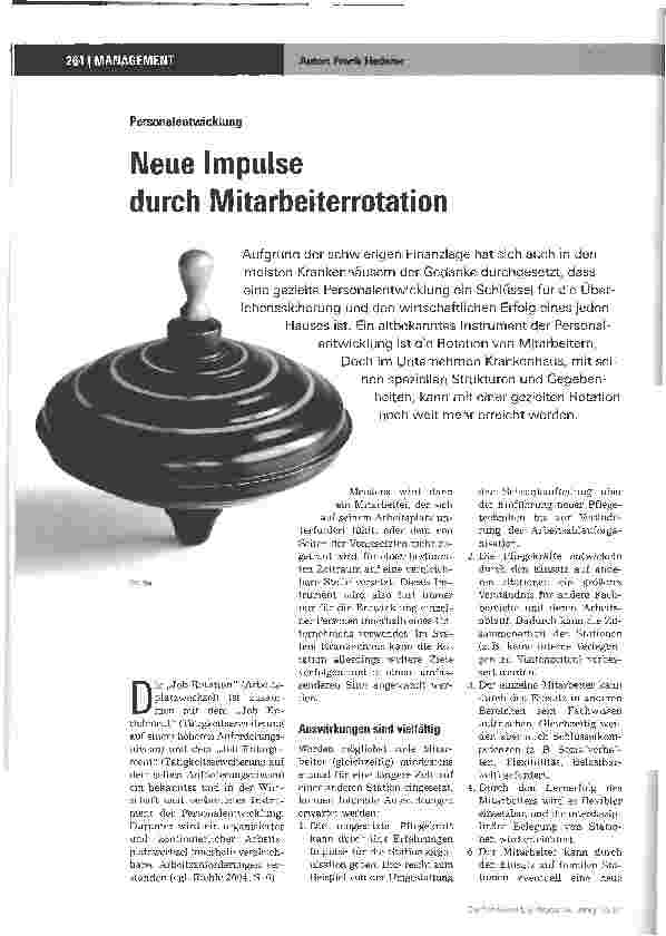 Vorschauseite 1: Neue Impulse durch Mitarbeiterrotation