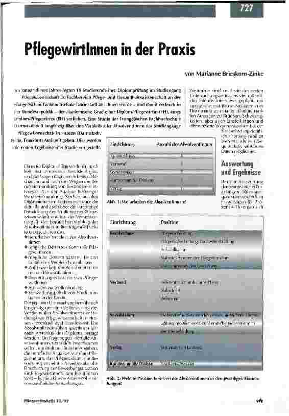 Vorschauseite 1: PflegewirtInnen in der Praxis