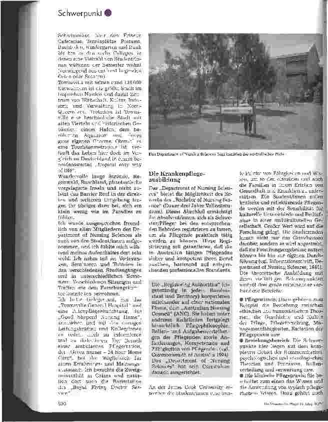 Vorschauseite 2: Einblicke in die australische Krankenpflegeausbildung Bericht über ein Praktikum an der James Cook University in Queensland, Australien