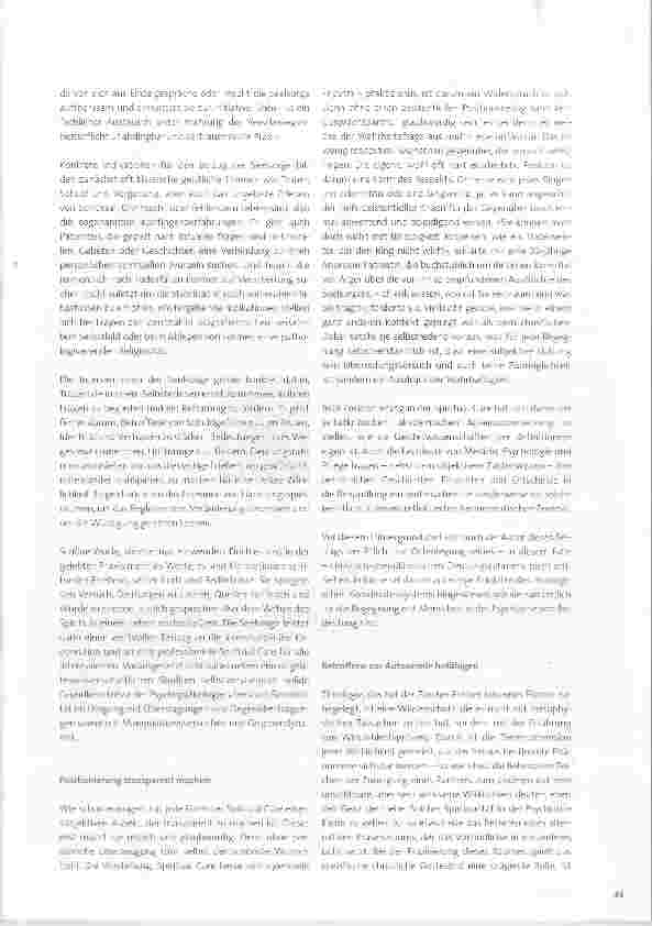 Vorschauseite 3: «Es ist der Geist, der sich den Körper baut» Überlegungen zur Positionierung der Spiritual Care im psychiatrischen Behandlungsalltag