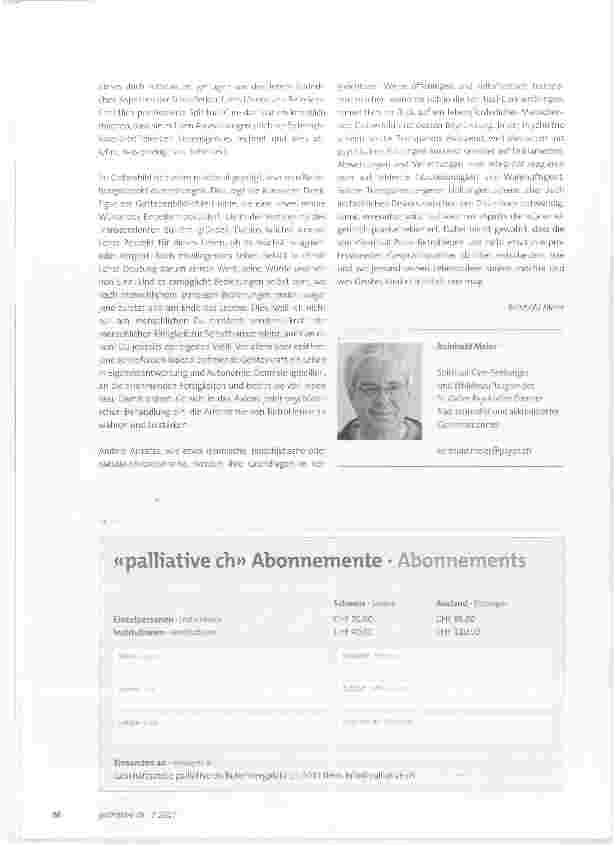 Vorschauseite 4: «Es ist der Geist, der sich den Körper baut» Überlegungen zur Positionierung der Spiritual Care im psychiatrischen Behandlungsalltag