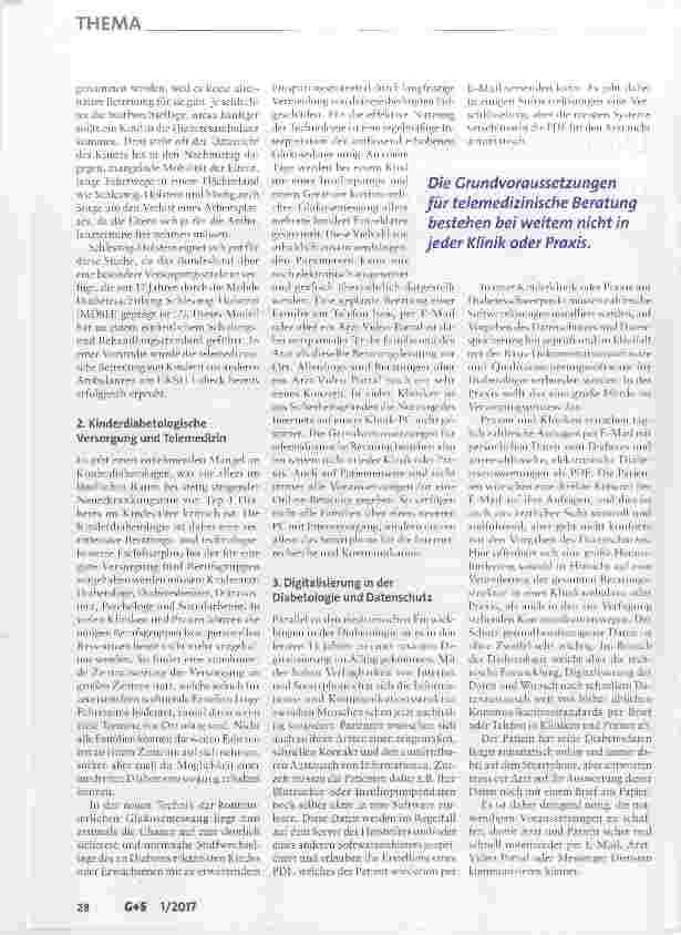Vorschauseite 2: Das Projekt Virtuelle Diabetesambulanz für Kinder und Jugendliche - VIDIKi