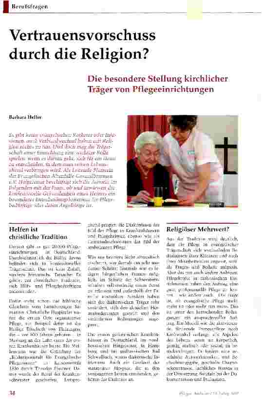 Vorschauseite 1: Vertrauensvorschuss durch die Religion?