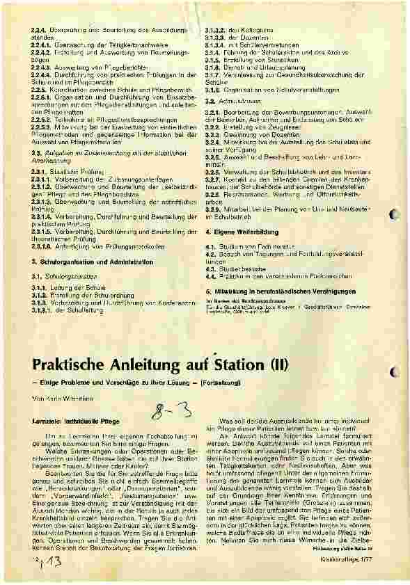 Vorschauseite 2: Tätigkeitsmerkmale für Unterrichtsschwestern und Unterrichtspfleger