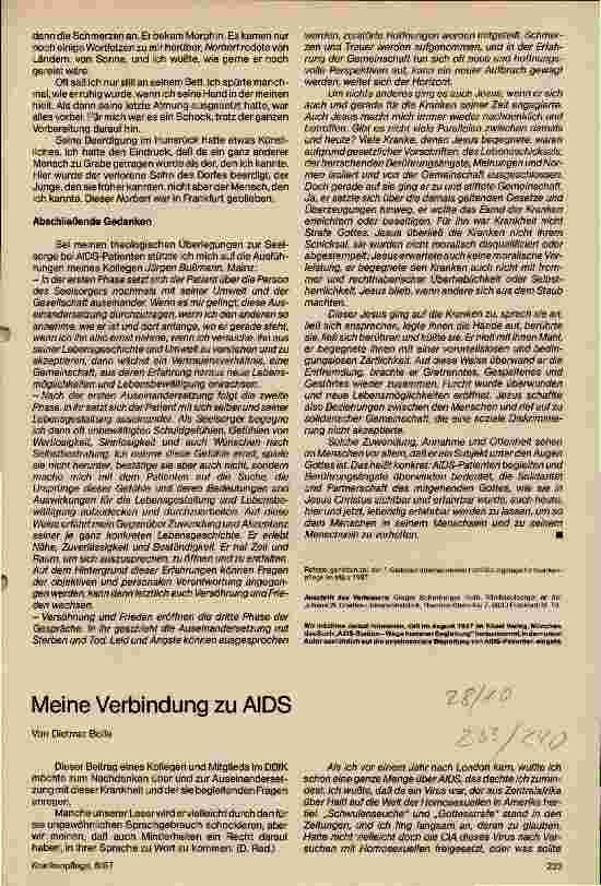 Vorschauseite 5: Möglichkeiten psychosozialer Begleitung Schwerstkranker mit AIDS