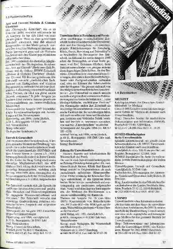 Vorschauseite 2: Umweltmedizin Ein Überblick
