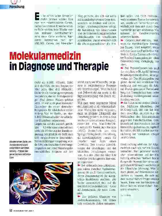 Vorschauseite 1: Molekularmedizin in Diagnose und Therapie