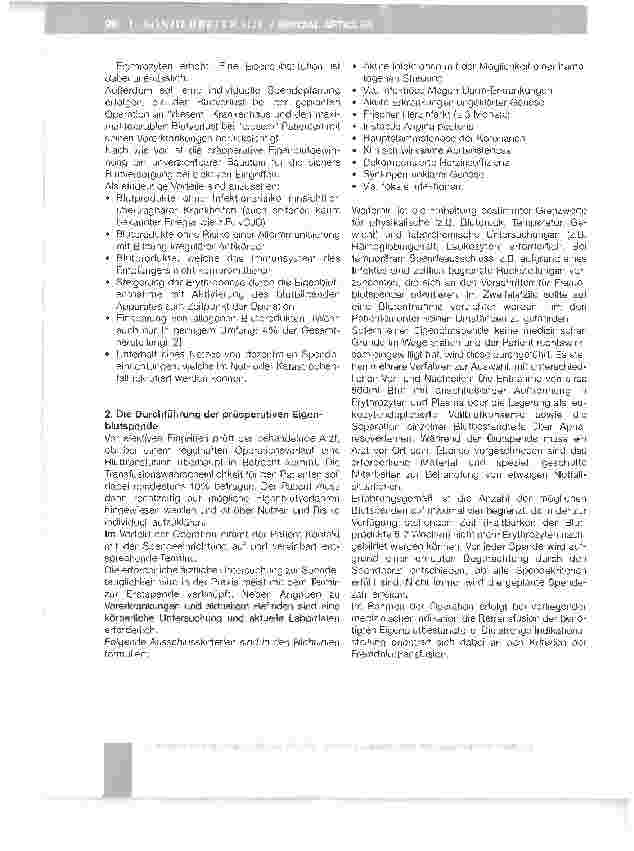 Vorschauseite 2: Die präoperative Eigenblutspende: Aktuelle medizinische und juristische Erwägungen