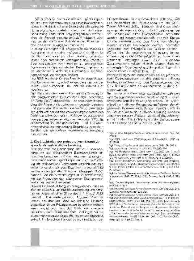 Vorschauseite 4: Die präoperative Eigenblutspende: Aktuelle medizinische und juristische Erwägungen