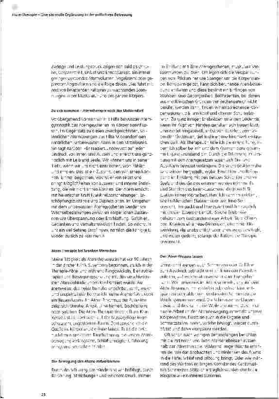Vorschauseite 2: Atem-Therapie - Eine sinnvolle Ergänzung in der palliativen Betreuung Vortrag anlässlich einer Tagung für palliative Medizin, Pflege und Begleitung