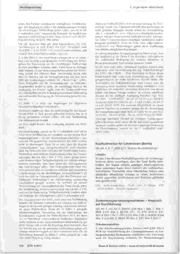 Vorschauseite 2: Auslegung einer Bezugnahmeklausel als Gleichstellungsabrede