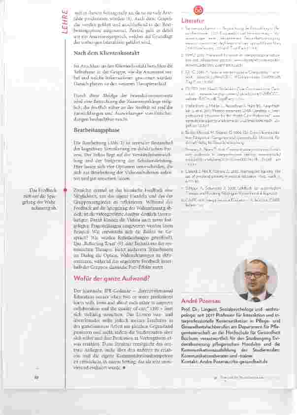 Vorschauseite 4: Interprofessionelle Lehreinheiten für Physiotherapeuten