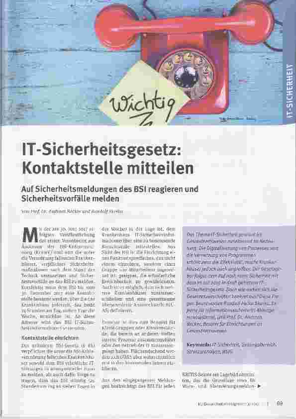 Vorschauseite 1: IT-Sicherheitsgesetz: Kontaktstelle mitteilen