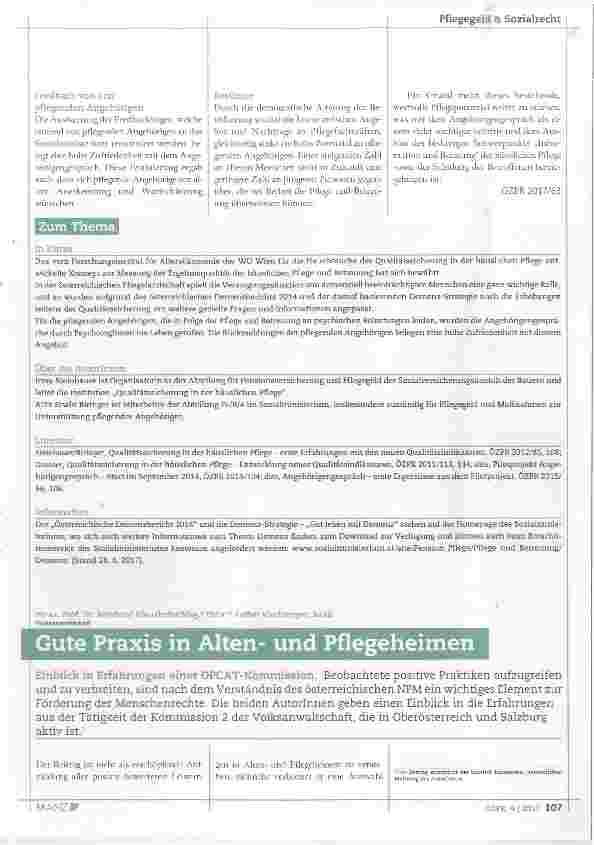Vorschauseite 4: Qualitätssicherung in der häuslichen Pflege aktuelle Entwicklungen