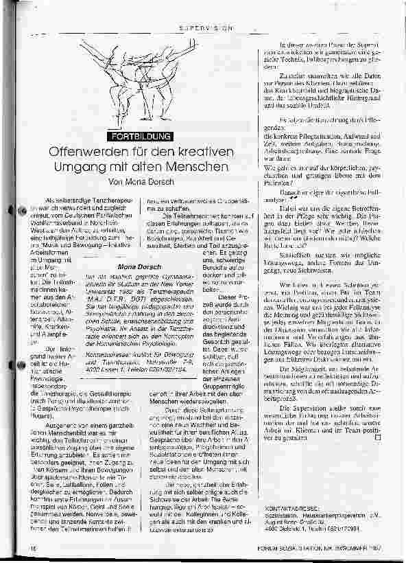 Vorschauseite 3: Supervision durch Tanztherapie