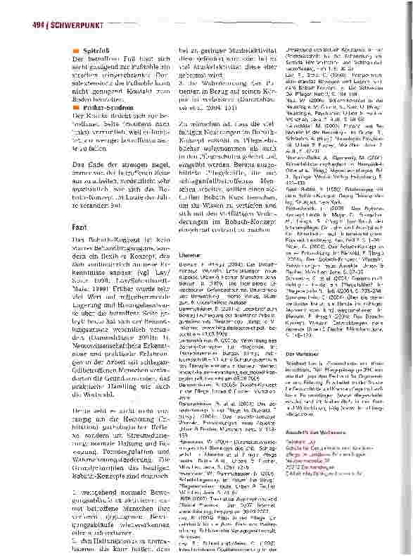 Vorschauseite 6: Therapeutische Pflege - Was gibt es Neues im Bobath-Konzept?