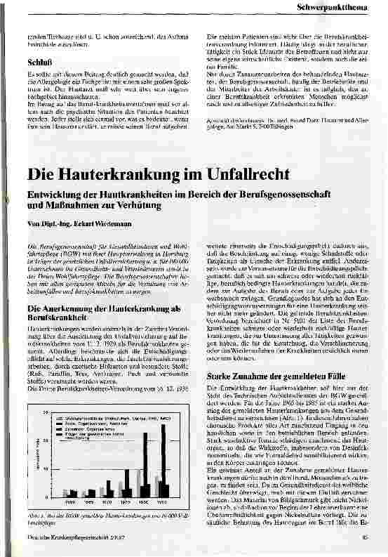Vorschauseite 4: Berufsdermatosen Zum Problem der beruflich bedingten Hautkrankheit