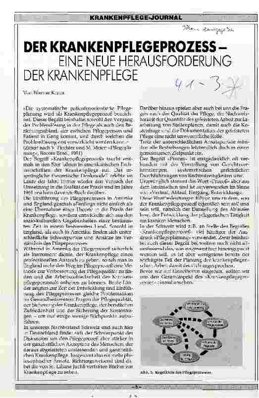 Vorschauseite 1: Der Krankenpflegeprozesseine neue Herausforderung der Krankenpflege