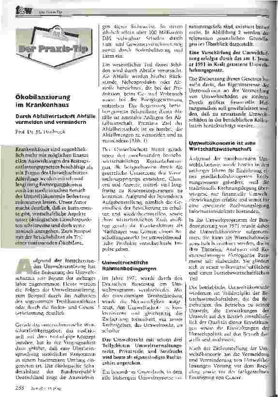 Vorschauseite 1: Ökobilanzierung im Krankenhaus