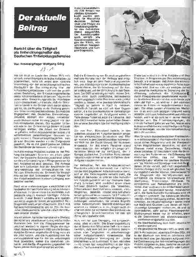 Vorschauseite 1: Bericht über die Tätigkeit als Entwicklungshelfer des Deutschen Entwicklungsdienstes