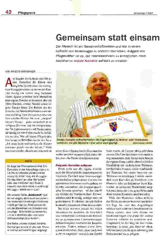 Vorschauseite 1: Gemeinsam statt einsam