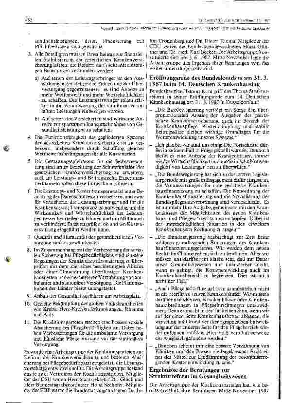 Vorschauseite 2: Strukturreform im Gesundheitswesen- Entstehungsgeschichte und bisherige Ergebnisse