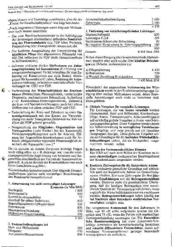 Vorschauseite 3: Strukturreform im Gesundheitswesen- Entstehungsgeschichte und bisherige Ergebnisse